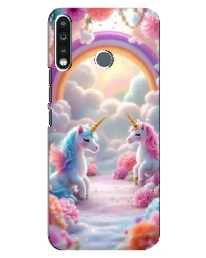 Чохол для TECNO Spark 4 з картинкою «Веселка і єдинороги»