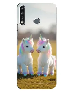 Чохол для TECNO Spark 4 з картинкою «Пара єдинорогів»