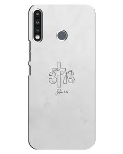 Чохол для TECNO Spark 4 з картинкою «Івана 3:16 Хрест»