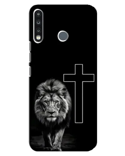 Чехол для TECNO Spark 4 с картинкой «Лев и Крест»