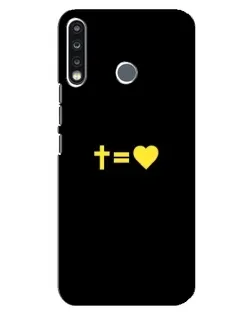 Чехол для TECNO Spark 4 с картинкой «Сердце и Крест»