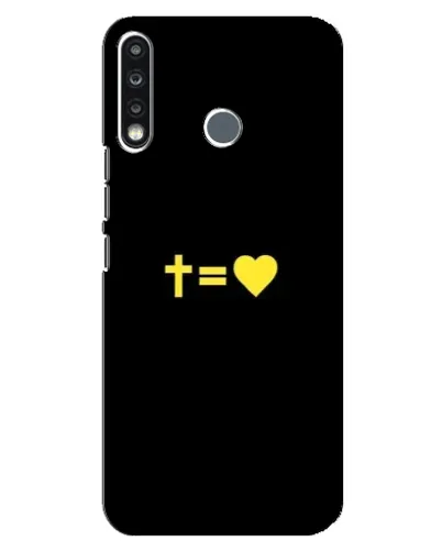 Чехол для TECNO Spark 4 с картинкой «Сердце и Крест»