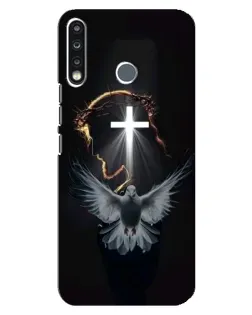 Чехол для TECNO Spark 4 с картинкой «Голубь и Свет»