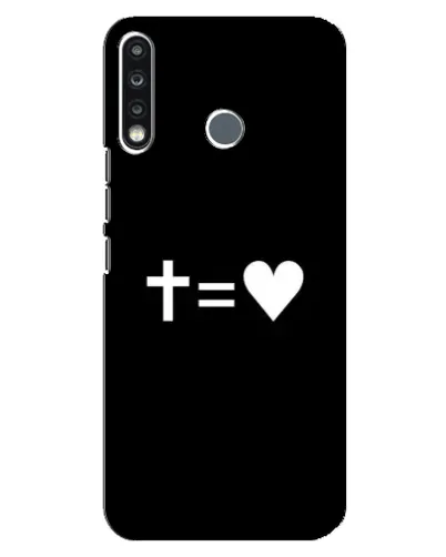 Чехол для TECNO Spark 4 с картинкой «Крест и Сердце»