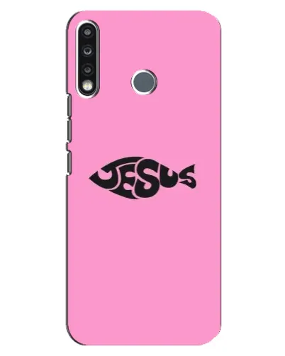 Чехол для TECNO Spark 4 с картинкой «Розовый символ  Jesus»