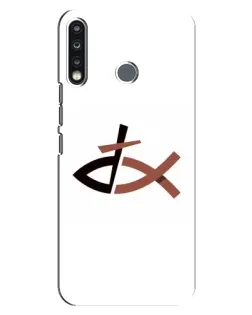Чехол для TECNO Spark 4 с картинкой «Рыба и крест»
