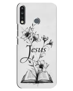 Чехол для TECNO Spark 4 с картинкой «Цветы и Библия»