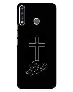 Чохол для TECNO Spark 4 з картинкою «Графічний хрест Jesus»