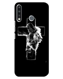 Чохол для TECNO Spark 4 з картинкою «Сяючий хрест Jesus»