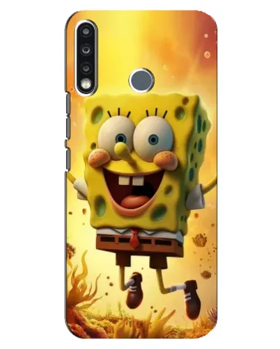 Чохол для TECNO Spark 4 з картинкою «Губка Боб стрибає»