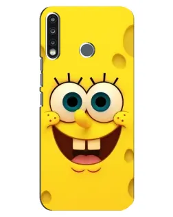 Чохол для TECNO Spark 4 з картинкою «Губка Боб посмішка»