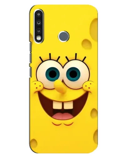 Чохол для TECNO Spark 4 з картинкою «Губка Боб посмішка»