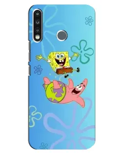 Чохол для TECNO Spark 4 з картинкою «Спанч Боб та Патрік»