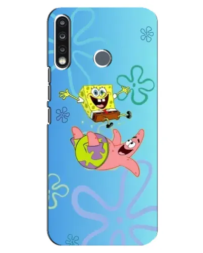 Чохол для TECNO Spark 4 з картинкою «Спанч Боб та Патрік»