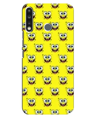Чохол для TECNO Spark 4 з картинкою «Паттерн Губка Боб»