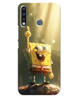 Чохол для TECNO Spark 4 з картинкою «Сяючий Спанч Боб»