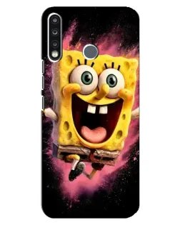Чохол для TECNO Spark 4 з картинкою «Вибуховий Спанч Боб»