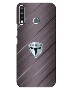 Чохол для TECNO Spark 4 з картинкою «Металева текстура Tesla»