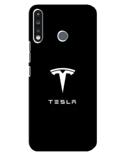 Чохол для TECNO Spark 4 з картинкою «Tesla White Logo»