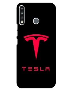 Чохол для TECNO Spark 4 з картинкою «Tesla Red Logo»