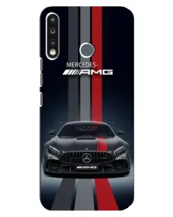 Чохол для TECNO Spark 4 з картинкою «Mercedes — білий карбон»