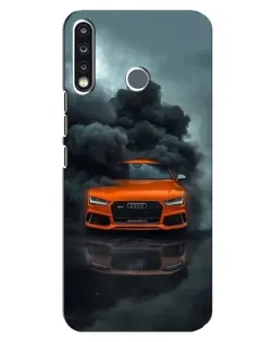 Чохол для TECNO Spark 4 з картинкою «Audi у хмарах диму»