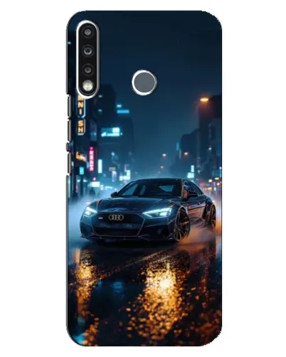 Чохол для TECNO Spark 4 з картинкою «Нічне місто та Audi»