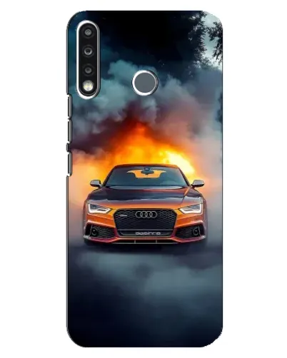Чохол для TECNO Spark 4 з картинкою «Audi у вогняному диму»