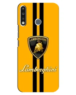 Чохол для TECNO Spark 4 з картинкою «Lamborghini Stripe жовтий»