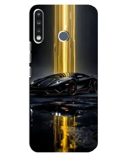 Чехол для TECNO Spark 4 с картинкой «Ночной Lamborghini драйв»