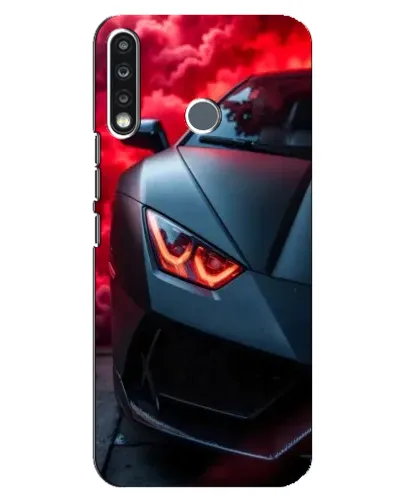 Чехол для TECNO Spark 4 с картинкой «Lamborghini красное сияние»