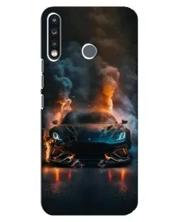 Чехол для TECNO Spark 4 с картинкой «Lamborghini дымная эстетика»