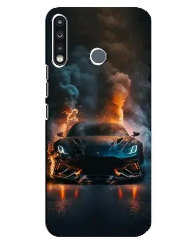 Чехол для TECNO Spark 4 с картинкой «Lamborghini дымная эстетика»