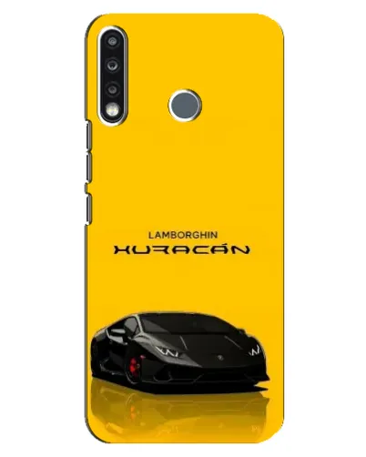 Чехол для TECNO Spark 4 с картинкой «Lamborghini Huracan черный»