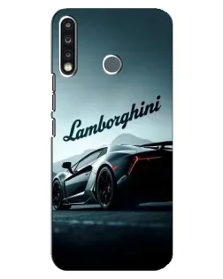 Чехол для TECNO Spark 4 с картинкой «Классическая надпись Lamborghini»