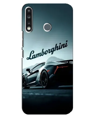 Чехол для TECNO Spark 4 с картинкой «Классическая надпись Lamborghini»