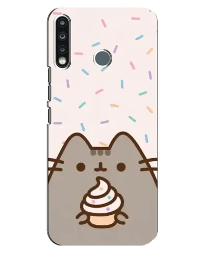 Чохол для TECNO Spark 4 з картинкою «Пушин з кексом»