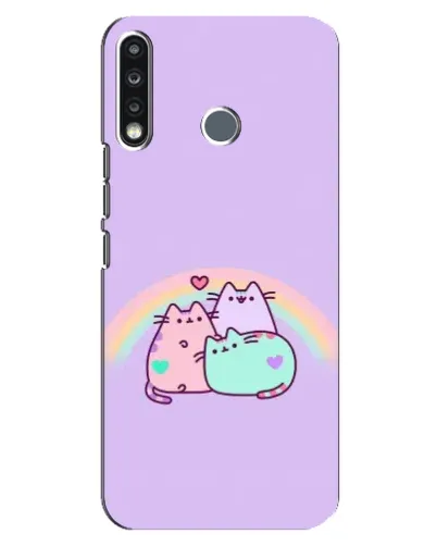 Чохол для TECNO Spark 4 з картинкою «Веселкові Пушини»