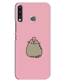 Чохол для TECNO Spark 4 з картинкою «Pusheen серце»