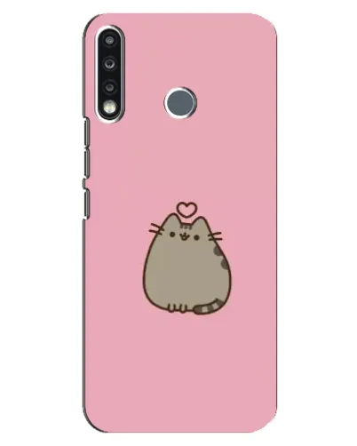 Чохол для TECNO Spark 4 з картинкою «Pusheen серце»