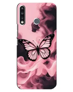 Чехол для TECNO Spark 4 с картинкой «Бабочка в дыму»