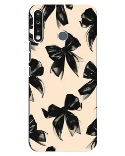 Чехол для TECNO Spark 4 с картинкой «Паттерн черные банты»