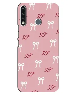 Чехол для TECNO Spark 4 с картинкой «Сердца и банты»