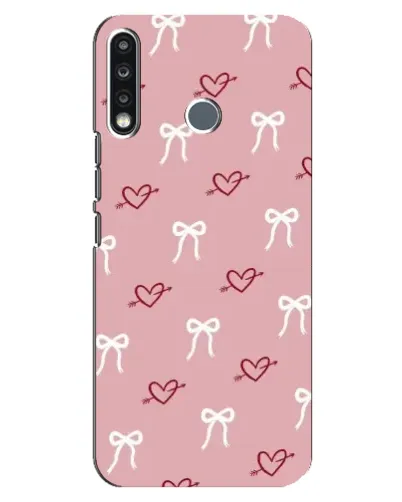 Чехол для TECNO Spark 4 с картинкой «Сердца и банты»