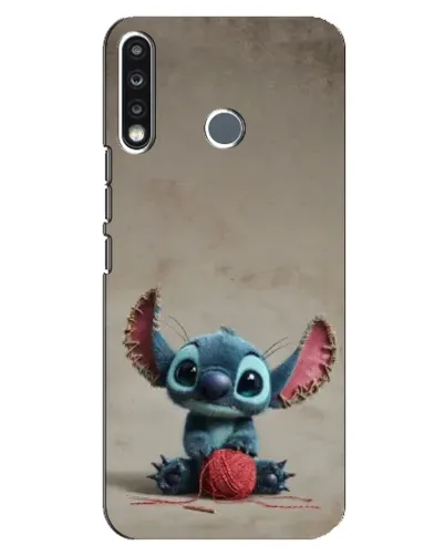 Чехол для TECNO Spark 4 с картинкой «Стич на коричневом фоне»