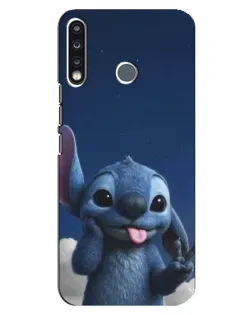 Чехол для TECNO Spark 4 с картинкой «Стич в облаках»