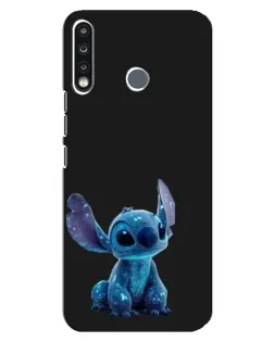 Чехол для TECNO Spark 4 с картинкой «Стич на черном»