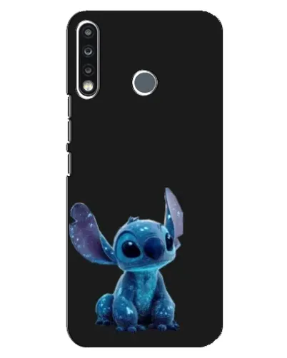 Чехол для TECNO Spark 4 с картинкой «Стич на черном»
