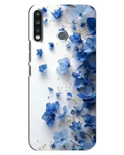Чохол для TECNO Spark 4 з картинкою «Блакитний квітковий каскад»