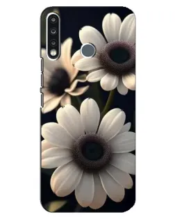 Чохол для TECNO Spark 4 з картинкою «Білі маргаритки макро»